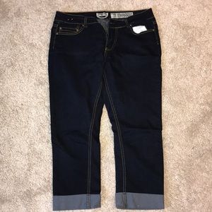 Dark walk skinny capris jeans